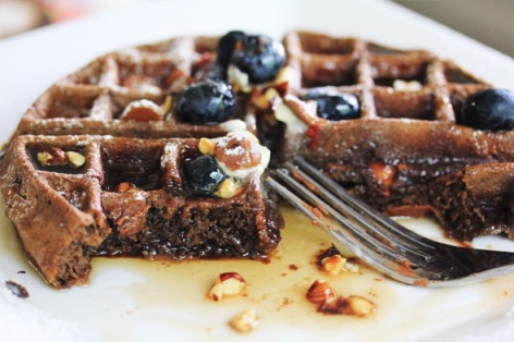 Chocolate Nut Waffles