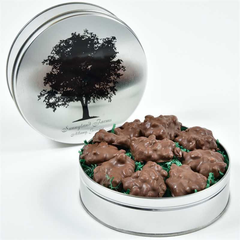 Milk Chocolate Pecan Caramel Clusters Junior Tin