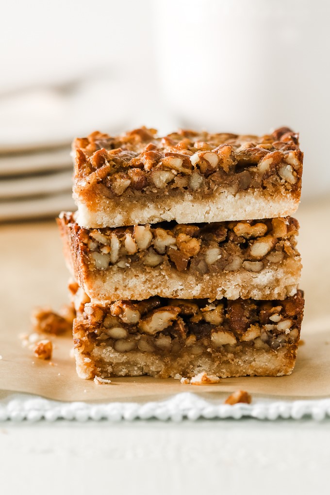 stacked pecan pie bars