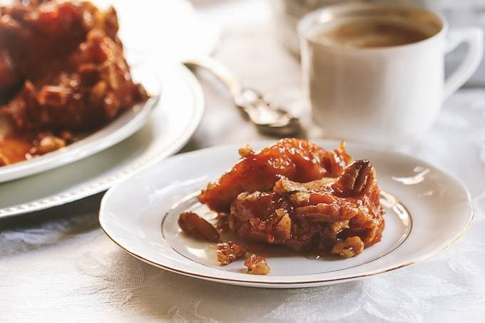 pull apart bread with pecans and orange