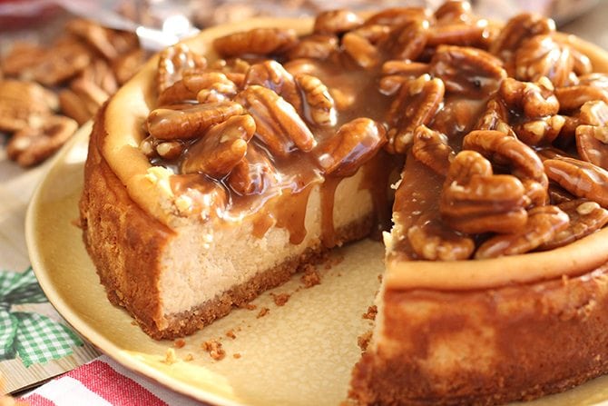 Easy Caramel Pecan Cheesecake