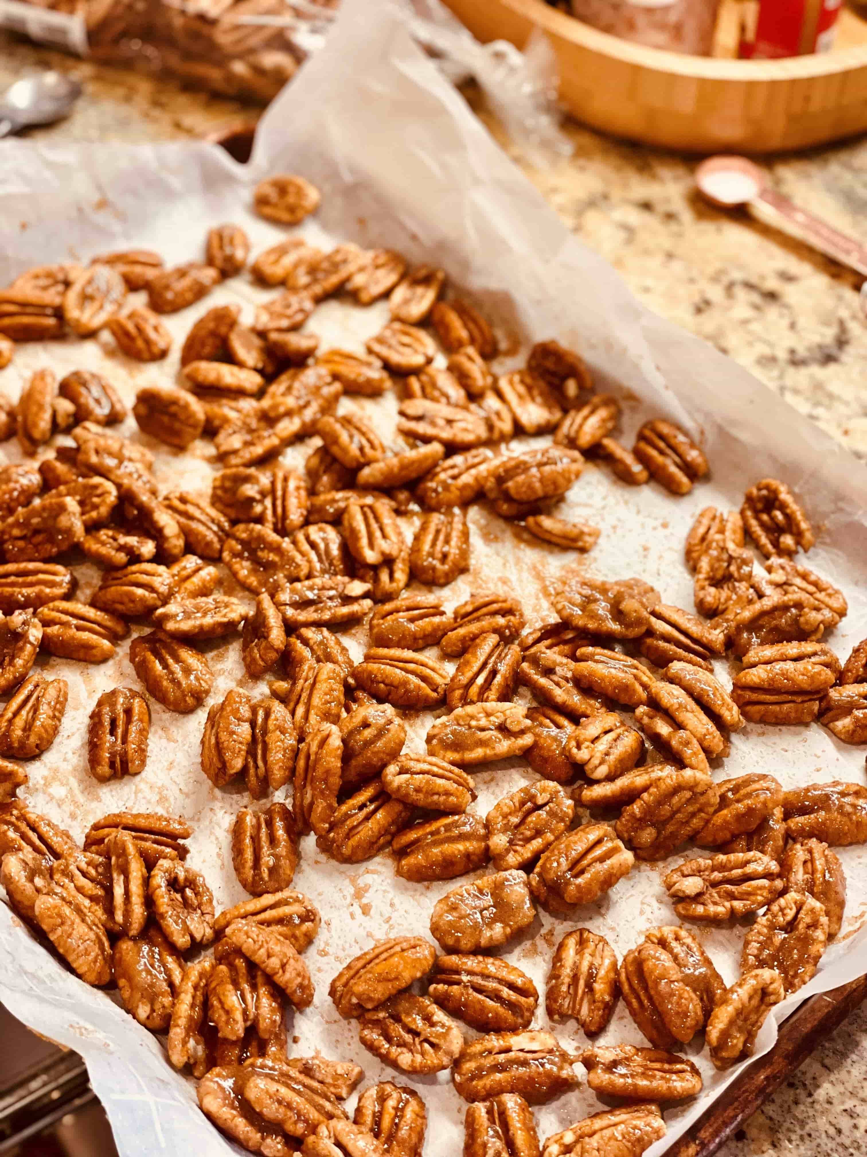 close up pecans