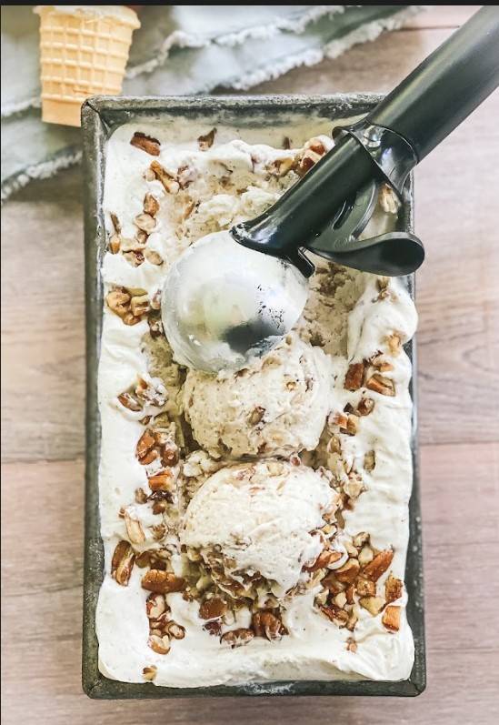 homemade butter pecan ice cream