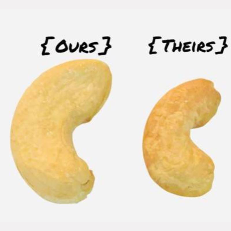 quality cashews vs low quality cashews 