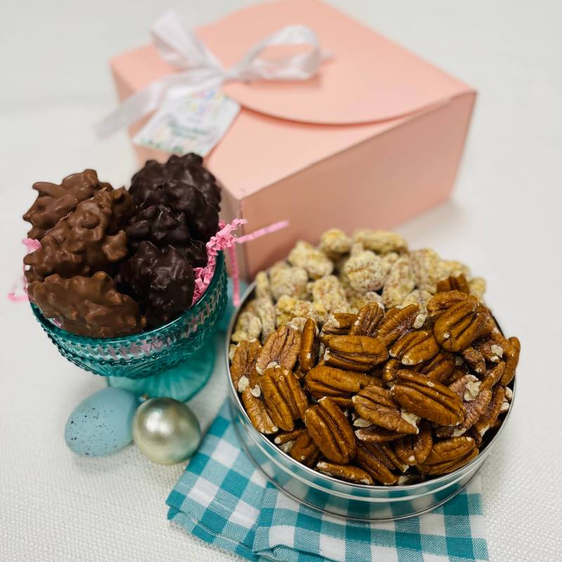 easter box - chocolate candy and pecans