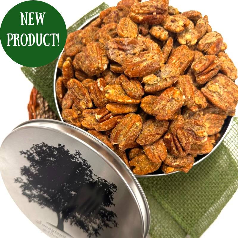 herbed savory pecans in gift tin 