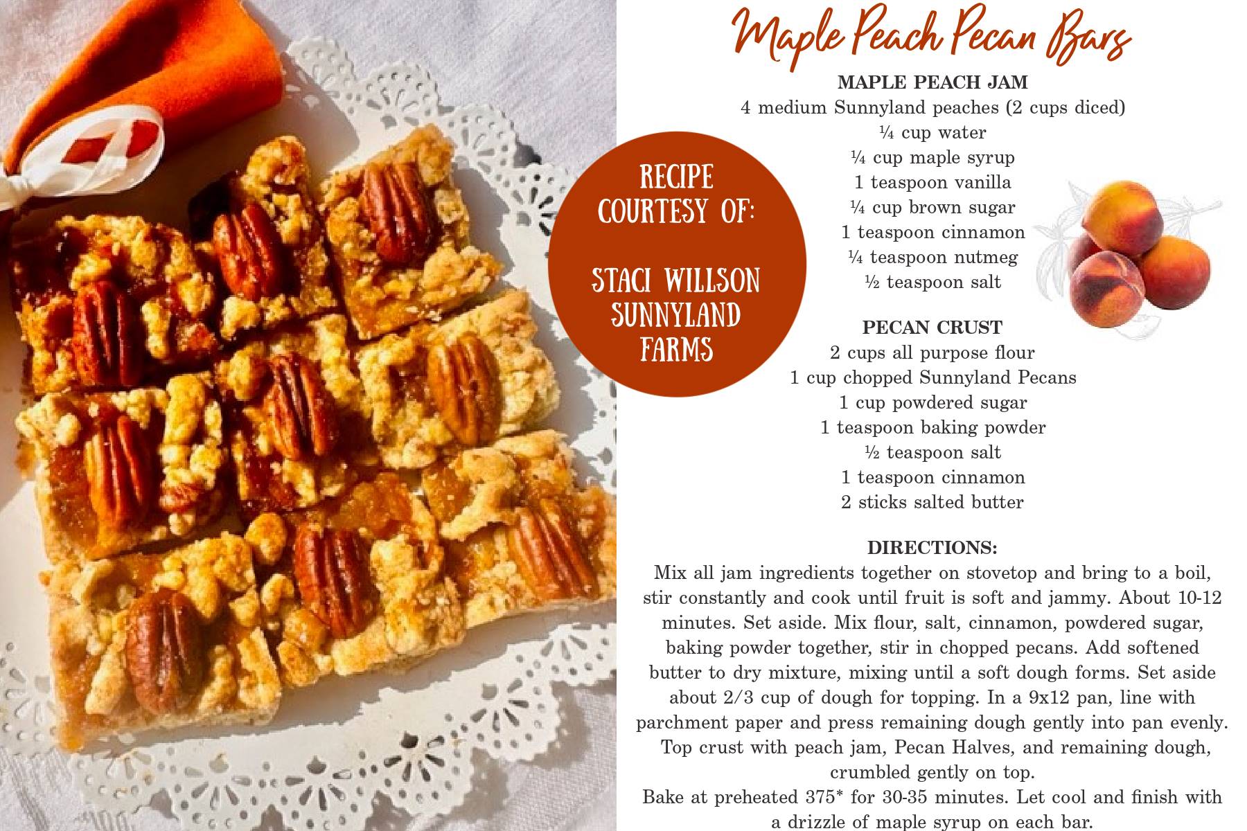 Peach Pecan Bars Recipe
